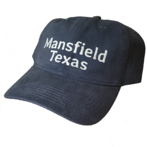 image of baseball hat with Mansfield, Texas embroidered on the front